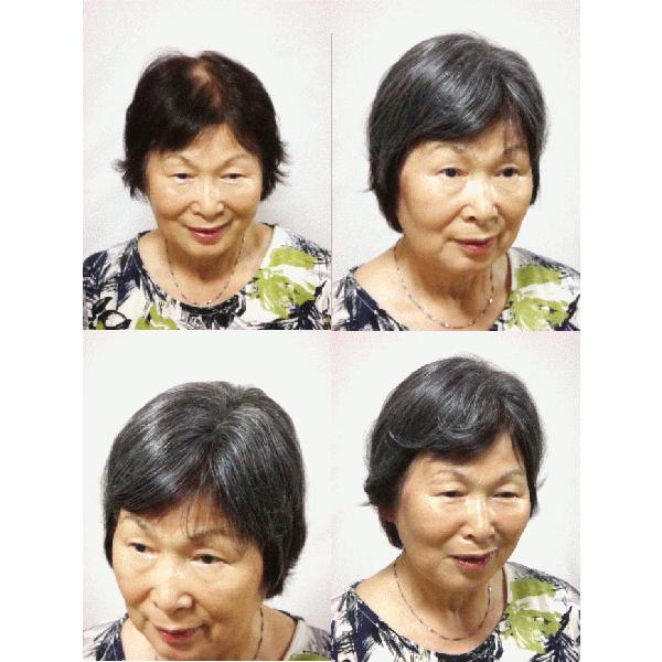 ヘアーピース/カバーピース 人毛ウィッグ/mix混毛/白髪多め ヘアーピース/カバーピース 人毛ウィッグ/mix混毛/白髪多め
