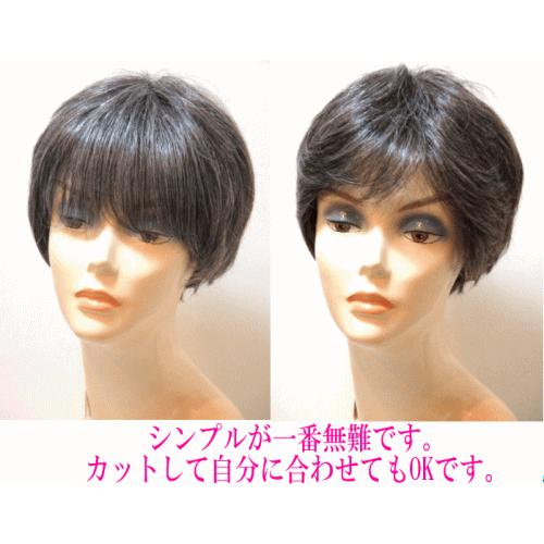 白髪 人毛フルウィッグ 総手植え 医療用ウィッグ 人毛(混毛） 白髪