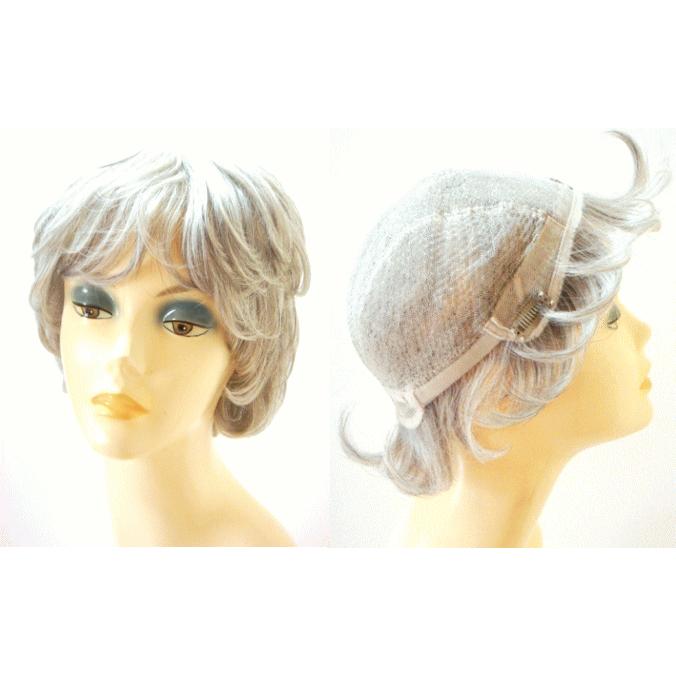 白髪 人毛フルウィッグ/総手植え/医療用ウィッグ/人毛(混毛 白髪 人毛フルウィッグ/総手植え/医療用ウィッグ/人毛(混毛