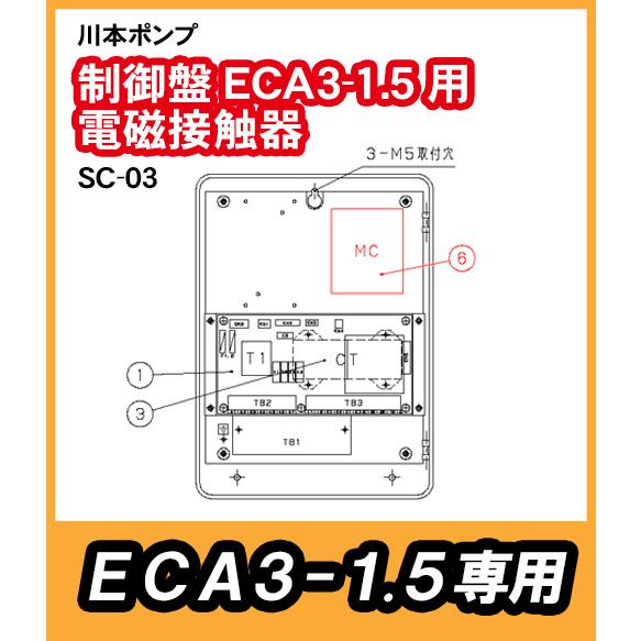 川本ポンプ 川本 制御盤ECA3-1.5用 電磁接触器 SC-03【55203011