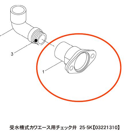 受水槽式カワエース用チェック弁 25-5K【03221310】 川本製作所純正 | 川本ポンプ