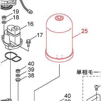 川本製作所 カワエースNR155S・NR156用 アキュムレータ(25) PTB3-01-0.8K 【01201481】 | 川本ポンプ