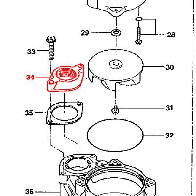 汚物用水中ハイスピンポンプ　非自動型　50PU2.4S（-53-63）用部品（34）ねじ込みフランジ　鶴見製作所｜pompu