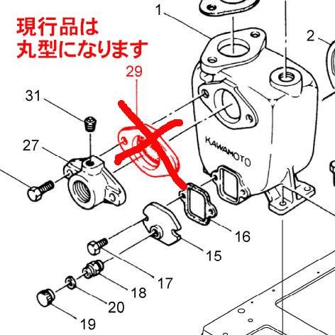 フランジパッキン タービン ポンプ 川本 ポンプ 分解 図 川本ポンプ 自