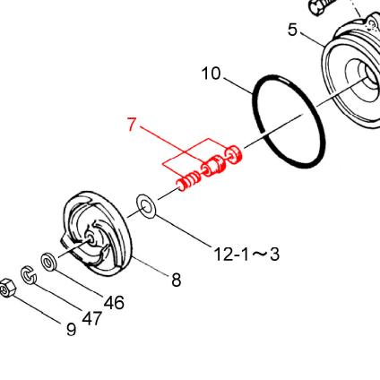 川本ポンプ 自吸渦巻ポンプ GSO2-405-CE0.75用 メカニカルシールHK9A