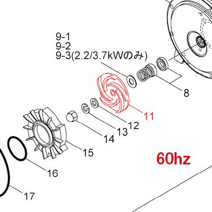 カワホープ 海水用 GSP4-806CE5.5用 インペラGSP-150(11 カワホープ 海水用 GSP4-806CE5.5用 インペラGSP-150(11