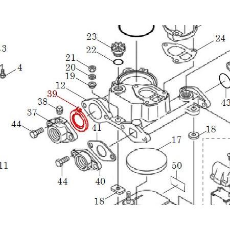 川本ポンプ カワエース N3-205SH,N3-206SH用 弁体付パッキン25（39 