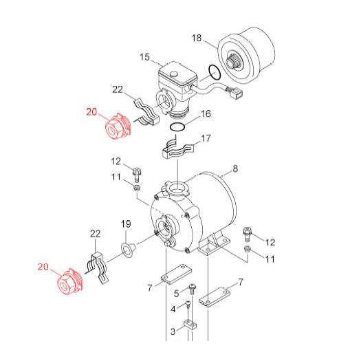 川本ポンプ ベビースイート SFRH150S用 めすおすソケット (20) 1個
