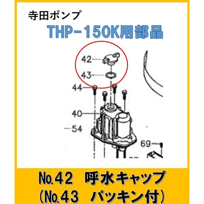 寺田ポンプ THP150K用 呼水キャップ(パッキン付) No.42・43