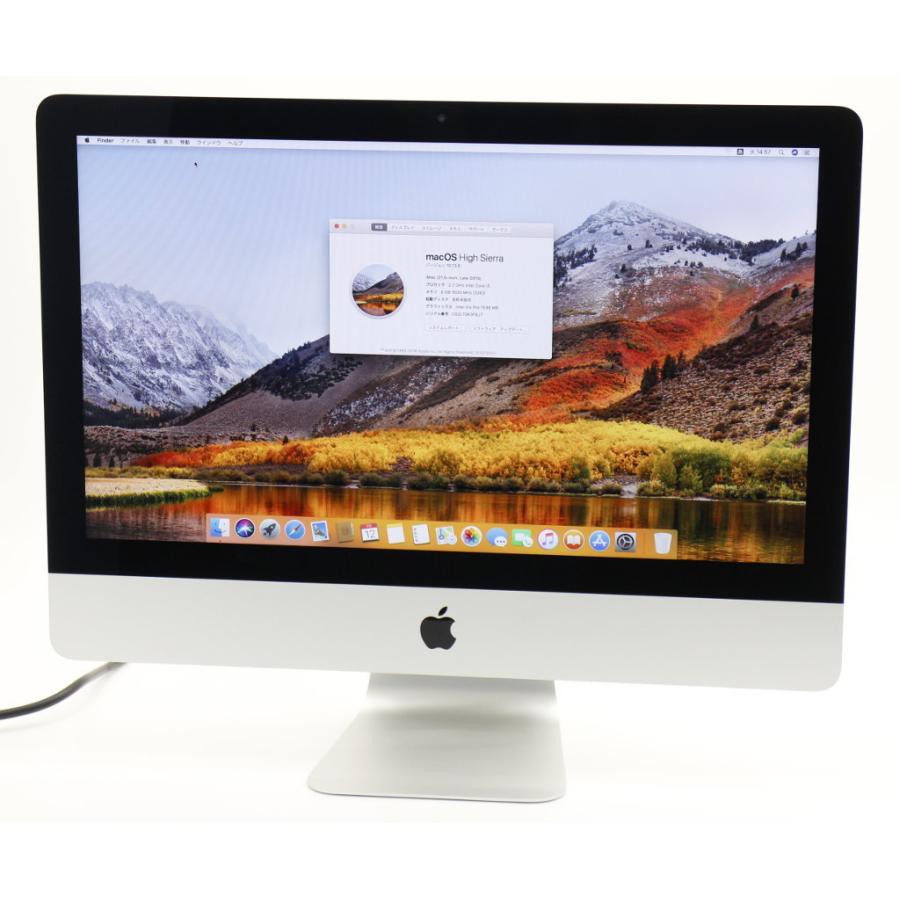 Apple iMac 21.5インチ Late 2013 Core i5-4570R 2.7GHz 8GB 128GB(SSD) 1TB(HDD) intel Iris Pro FHD 1920x1080ドット macOS High Sierra