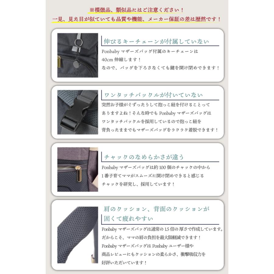リュック バッグ マザーズバッグ マザーズリュック ギフト 産後 授乳 マタニティ ponbaby ポンベビー 出産祝い 大容量 軽量 撥水 ベーシック ママバッグ | Ponbaby | 24
