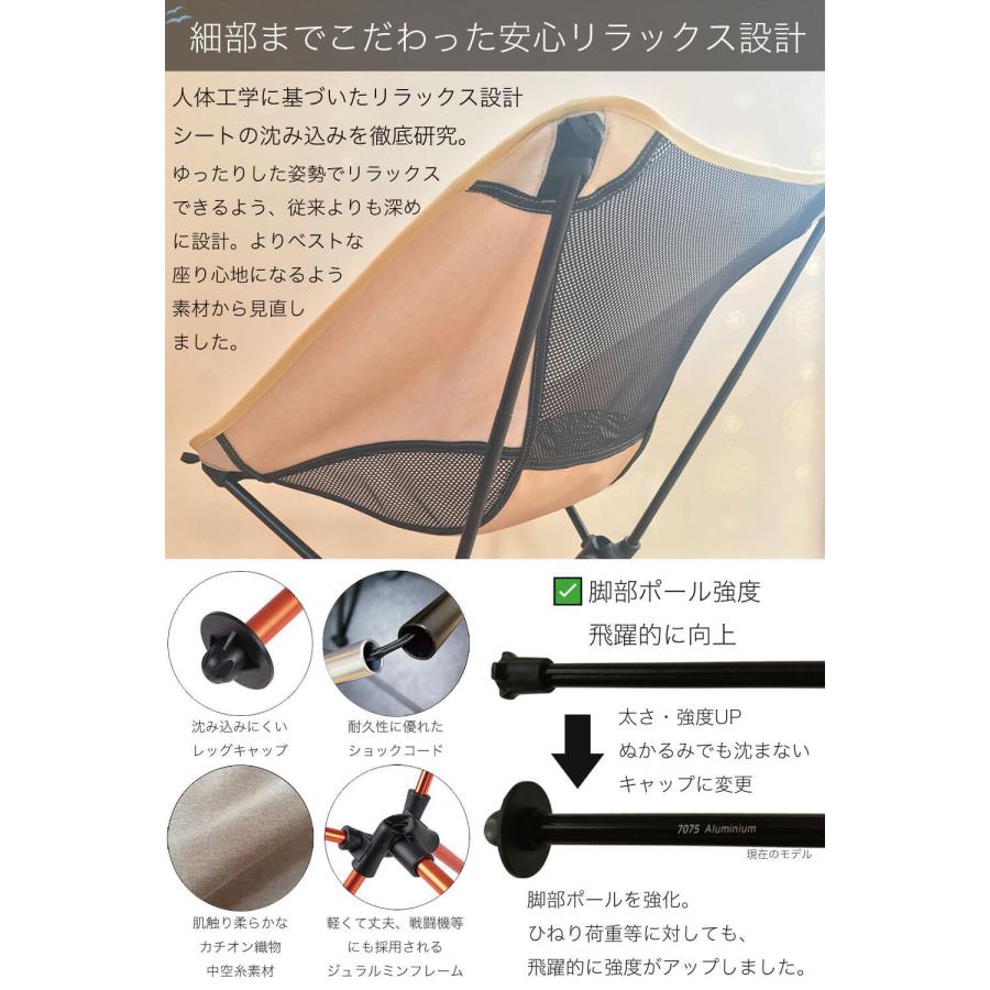 アウトドアチェア コンパクト 軽量 キャンプ椅子 ロータイプ｜poncotan｜14
