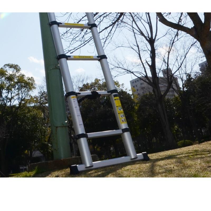 伸縮はしご アルミ脚立 3.8m 折りたたみ 多機能 コンパクト13段 安全