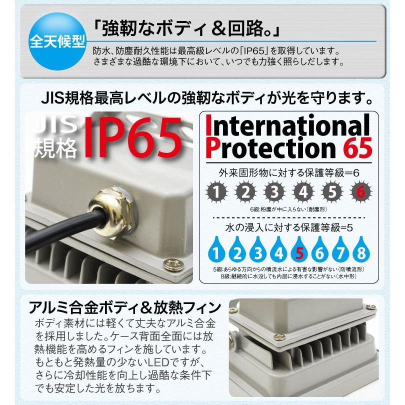 LED投光器 30W 300W相当 防水 防雨 LEDワークライト 作業灯 防犯 3m コードPSE 昼光色 電球色 屋外用 屋内用 照明 A42C |  | 03