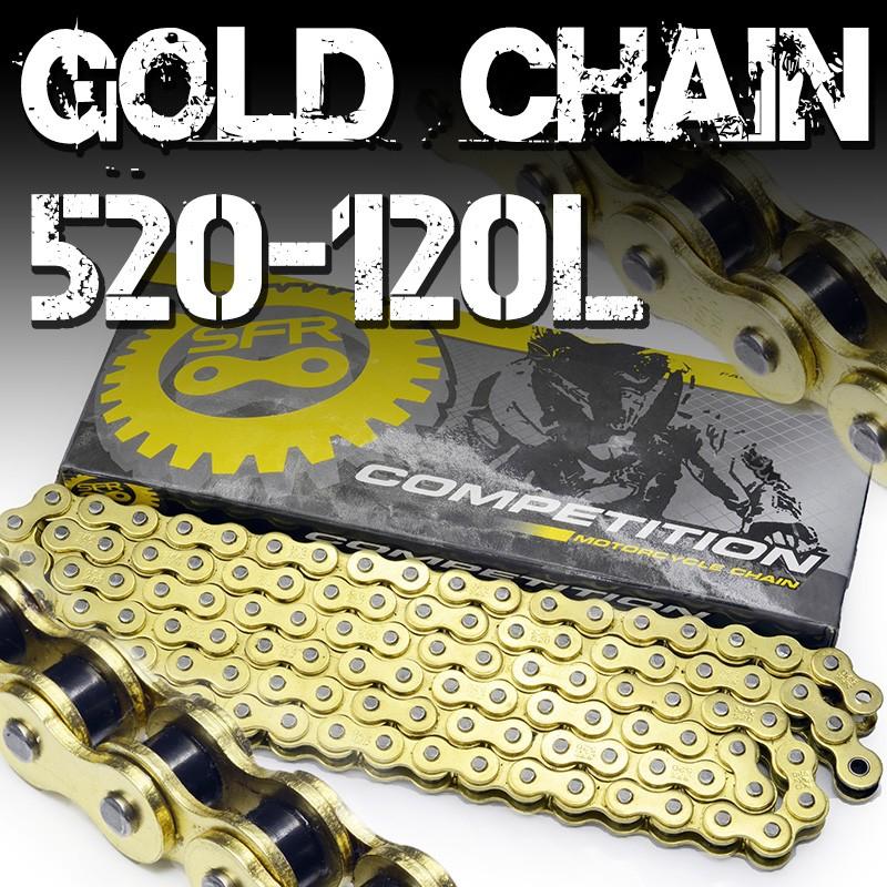 バイク チェーン 520-120L ゴールド 金 ノンシール ドライブ