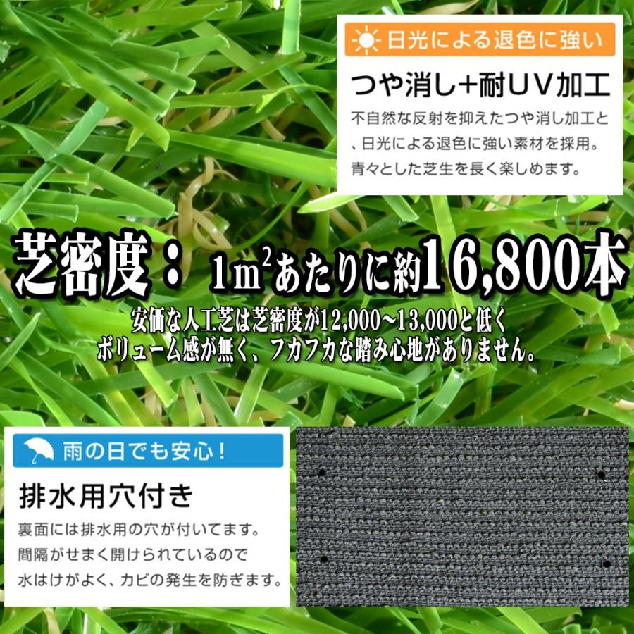 リアル人工芝 ロールタイプ 1m×10m 芝丈30mm 芝生マット 透水性 人工