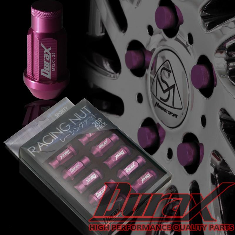 Durax（デュラックス） ロックナット ホイールナット ロング袋 P1.25 326ホイールナットピンク