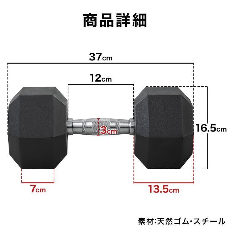 ダンベルセット 22.5kg 2個セット 合計45kg 滑りにくい 鉄アレイ 六