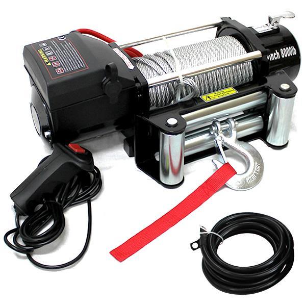 電動ウインチ 車両用 12v 8000LBS 3629kg 電動ホイスト DC12V 運搬用