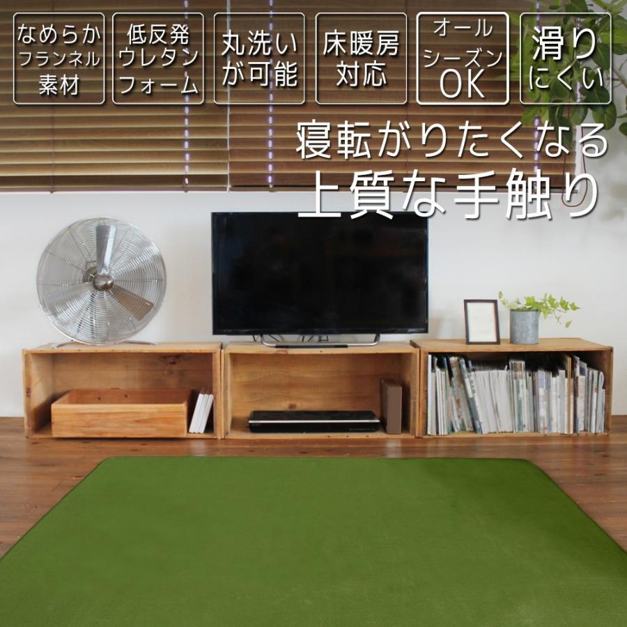 ラグ ラグマット モスグリーン 緑 グリーン オールシーズン 洗える