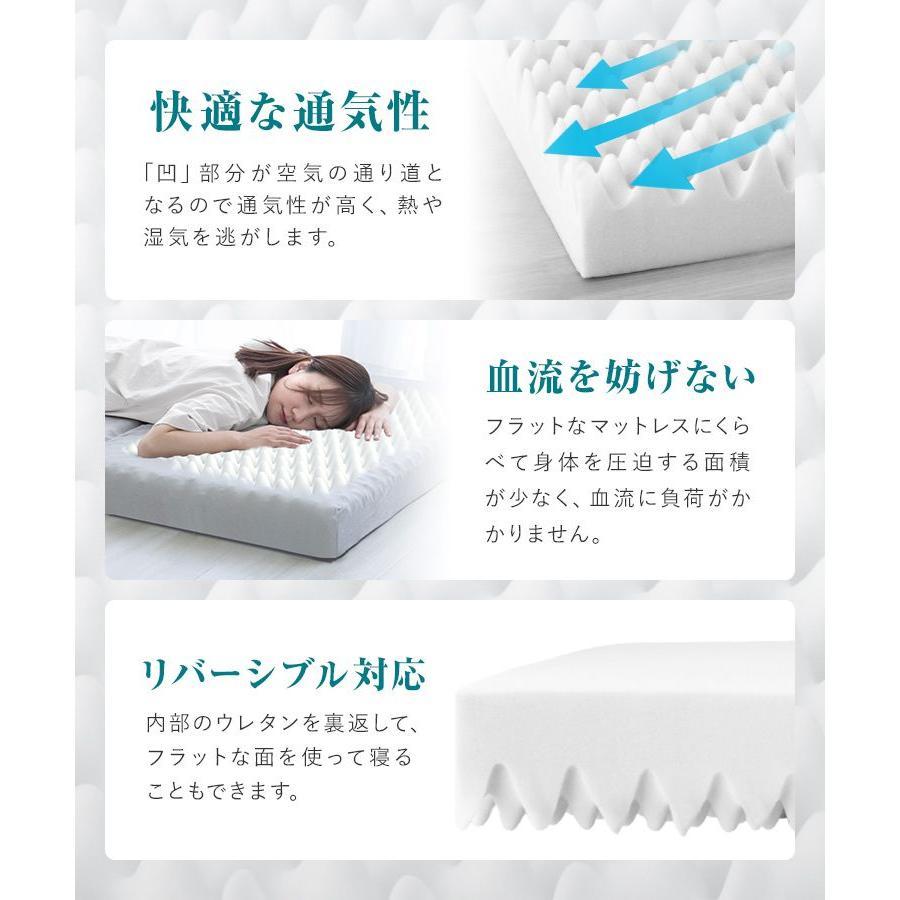 マットレス ダブル 三つ折り 高反発 プロファイル 折りたたみ 高反発