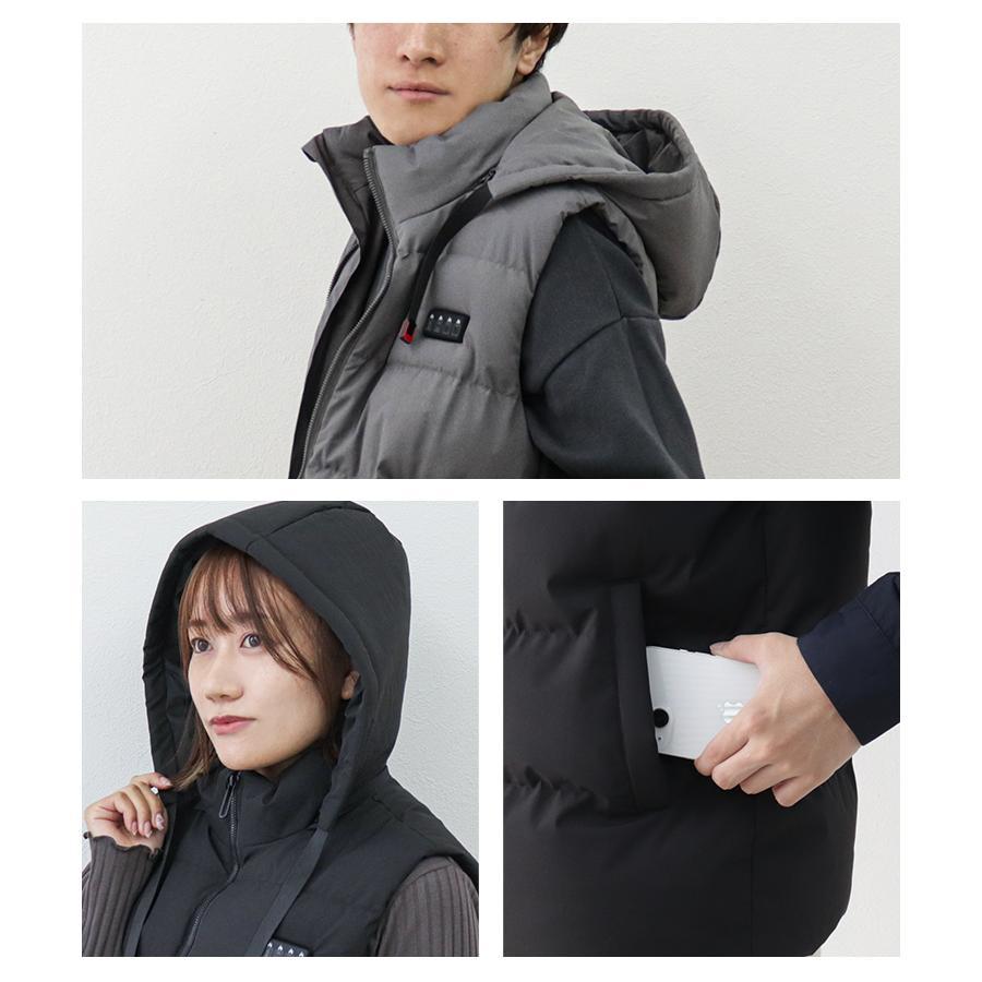 DRESS フード付き 電熱ベスト Lサイズ 電熱ベスト フード付き 電熱ジャケット 21エリア発熱 ヒーター