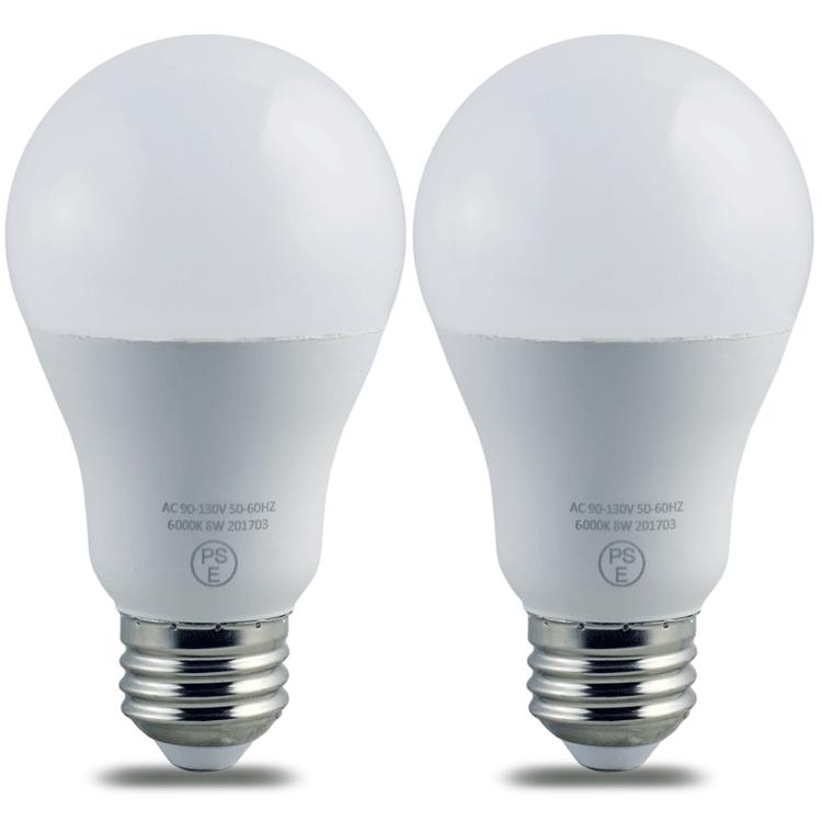 LED電球 昼光色 E26口金 一般電球形 8W 40W形相当 広配光形 PSE取得品