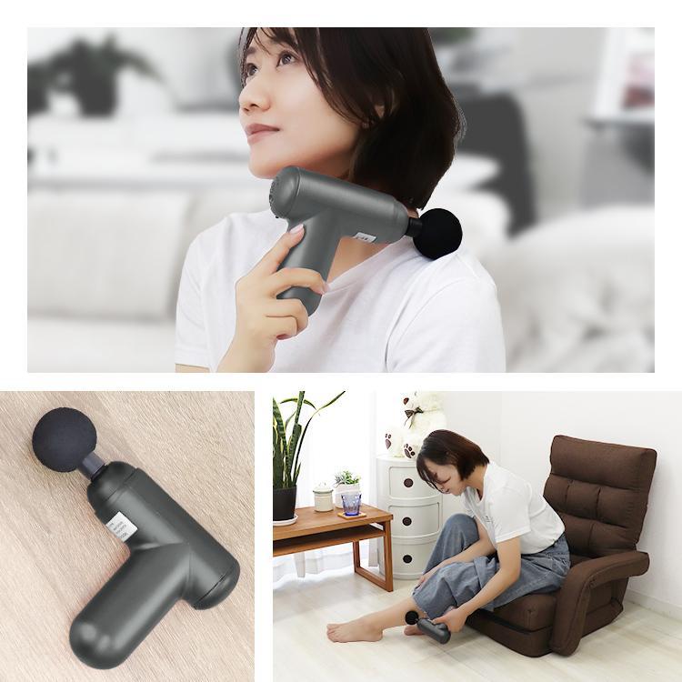 筋膜ガン 小型 軽量 静音 6段階調節 アタッチメント4種類 充電式
