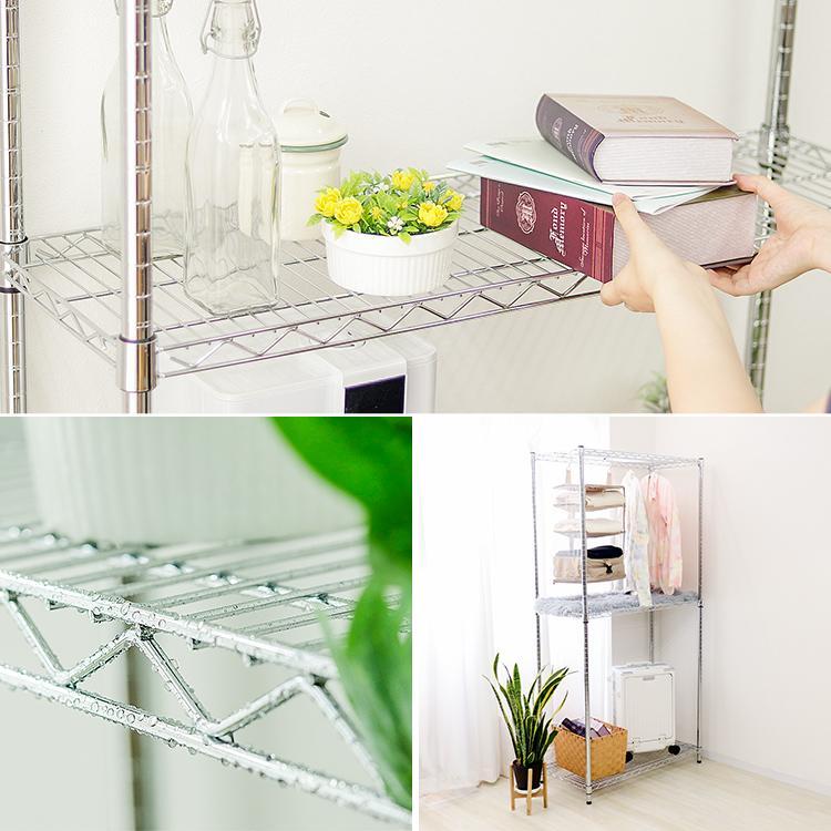 スチールラック 幅90 3段 メタルラック 収納 ラック シェルフ 収納ラック 収納棚 棚 メタル 耐荷重225kg ラック本体 業務用 キッチン リビング オフィス |  | 02