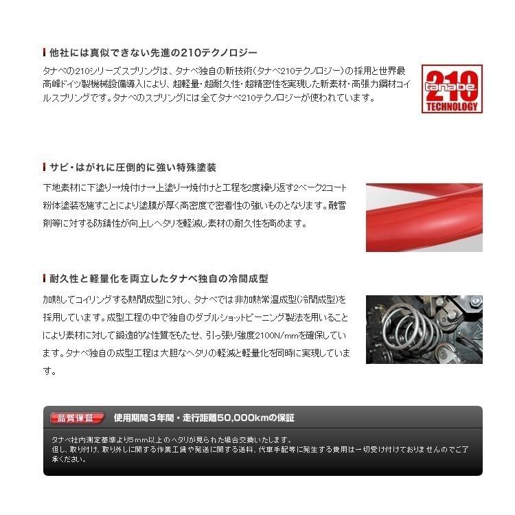 tanabe NF210 赤 スプリング 4本セット　LA600S　中古 TANABE（タナベ） サスペンション NF210 ダイハツ タント LA600S KF