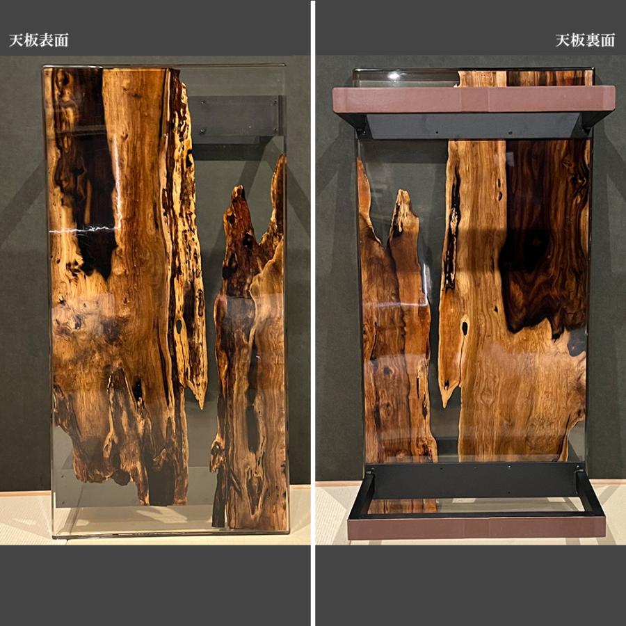 ローテーブル 黒柿 一枚板 レジンテーブル 座卓 銘木屋 幅123cm ローテーブル 黒柿 一枚板 レジンテーブル 座卓 銘木屋 幅123cm