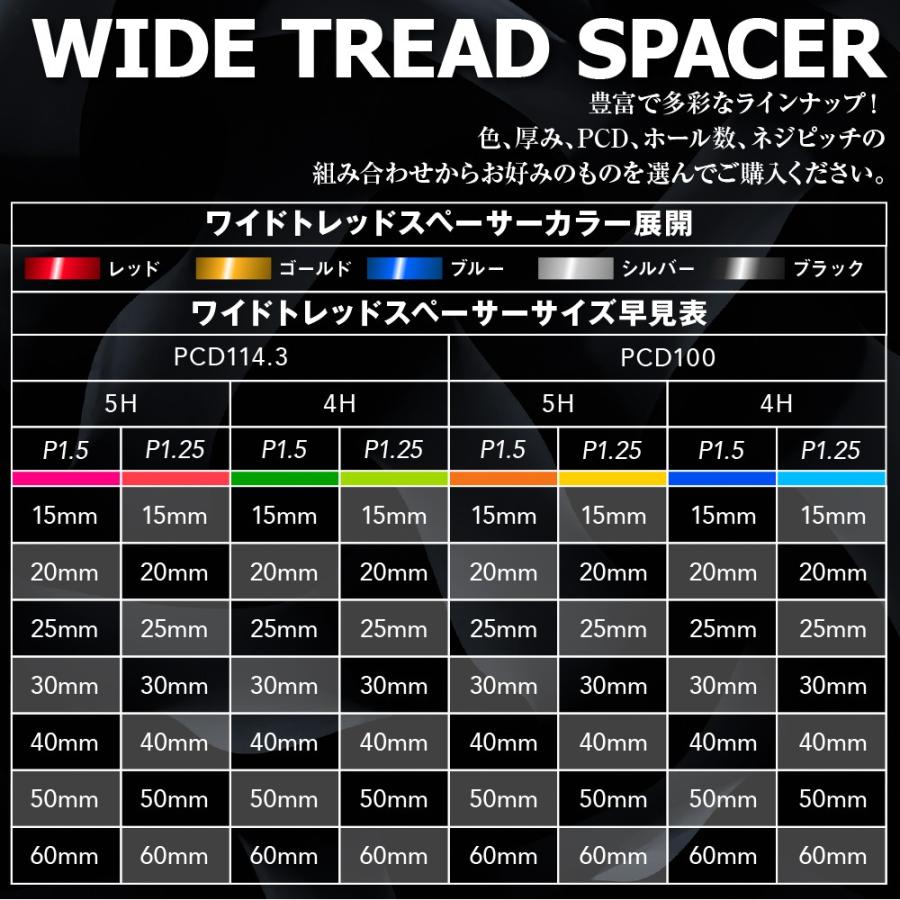 ワイドトレッドスペーサー ワイトレ 15mm 2枚セット DURAX ホイール PCD 100mm 114.3mm 4H 5H P1.25 P1.5 TCSP15｜pond｜07