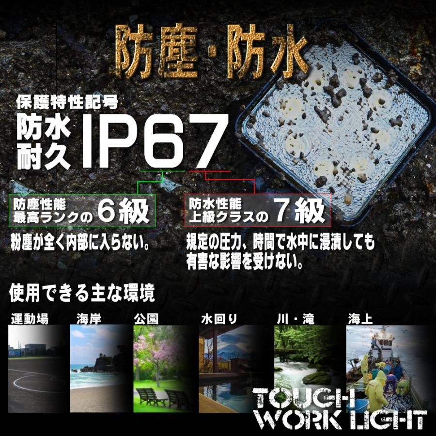LEDワークライト 50W 10連 防水 防塵 LED作業灯 IP67 12V専用 LEDワークライト 50W 10連 防水 防塵 LED作業灯 IP67 12V専用