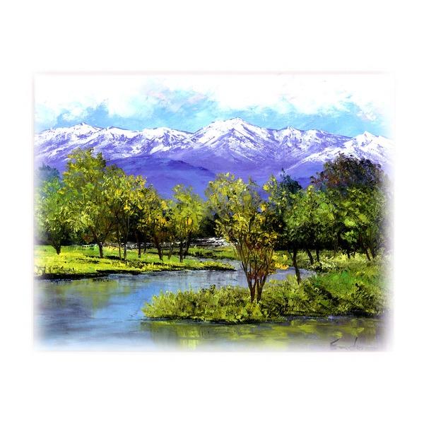 油絵額 フレームセット オンタケF6号 遠藤勝 「後立山連峰」 433×525×50mm 化粧箱入り 額縁 額 フレーム[Ponowish]の画像