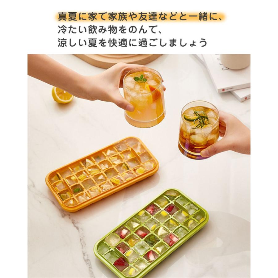製氷皿 製氷機 氷トレー2層 蓋付 氷ボックス付き アイススコップ付き