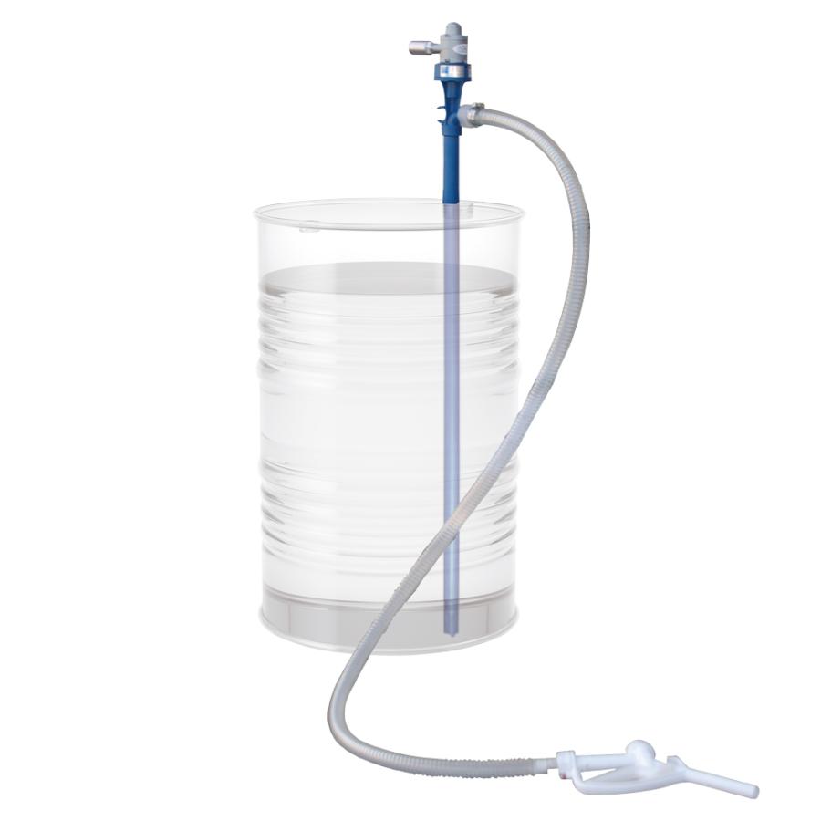 CHD-20APPN ドラム缶用 エア ケミカルドラムポンプ 薬品 溶剤用 樹脂製 手動ガンノズル PVCホース2m CHD20APPN