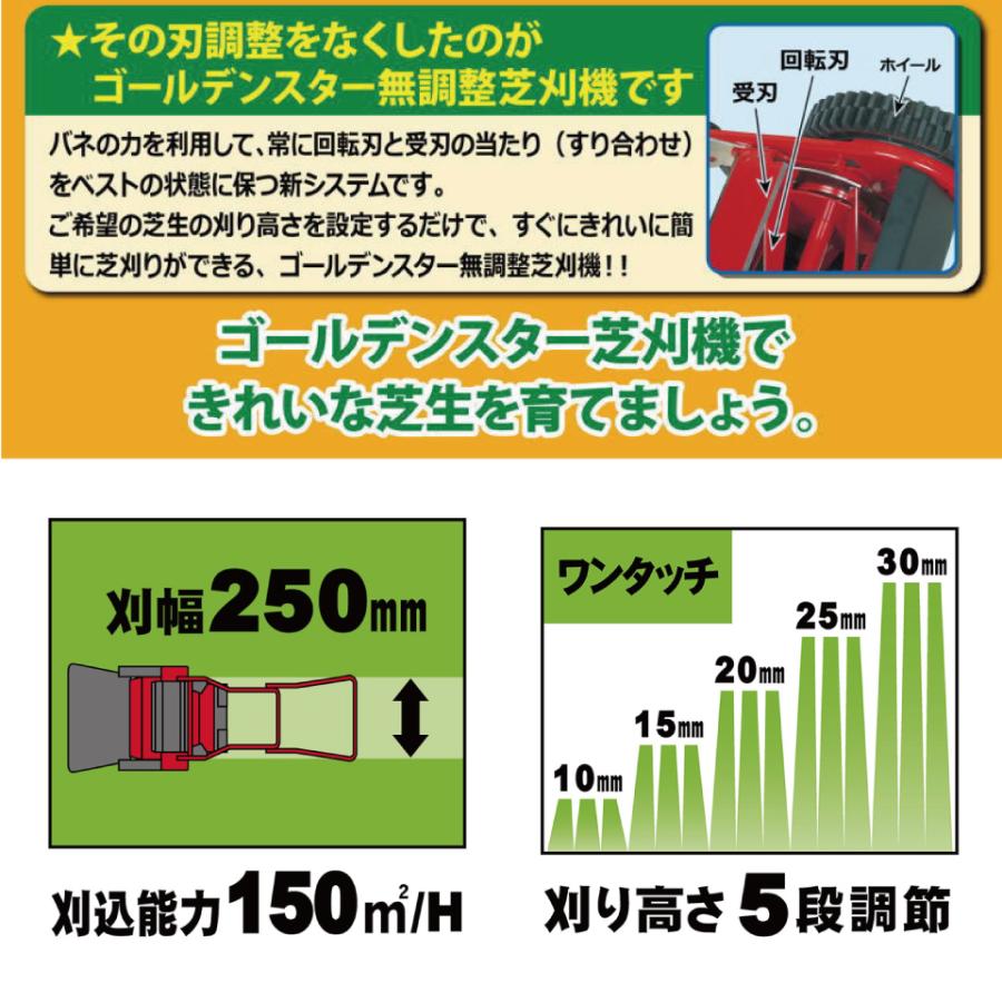 GCX-2500L クラシックモアーラグジュアリー 刃調整不要 手動式芝刈り機