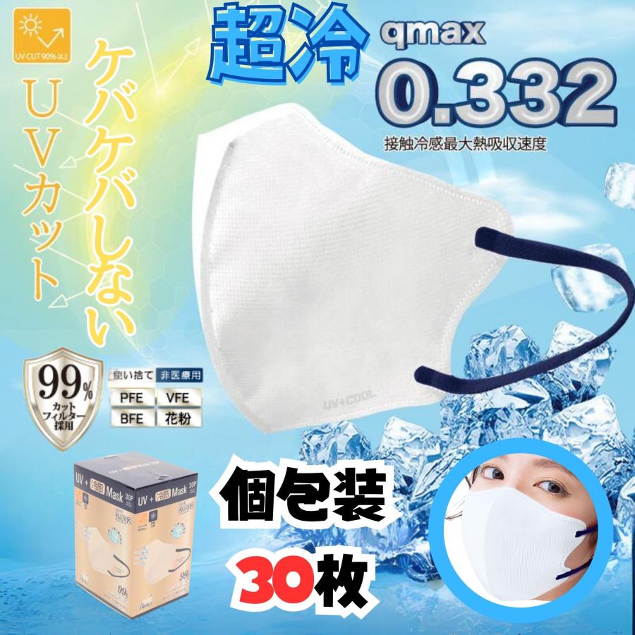 ヒロ・コーポレーション 冷感マスク 不織布 30枚 3d 30枚入り 夏用