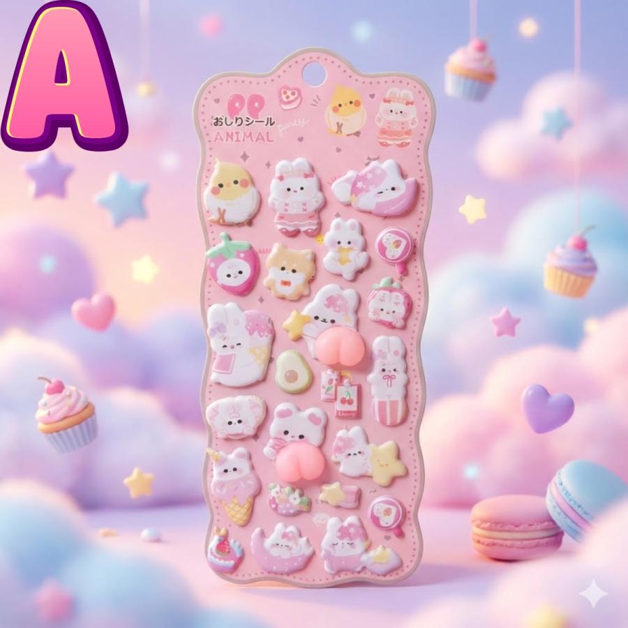 ヒロ・コーポレーション おしりシール ぷくぷくシール 4種SET アソート