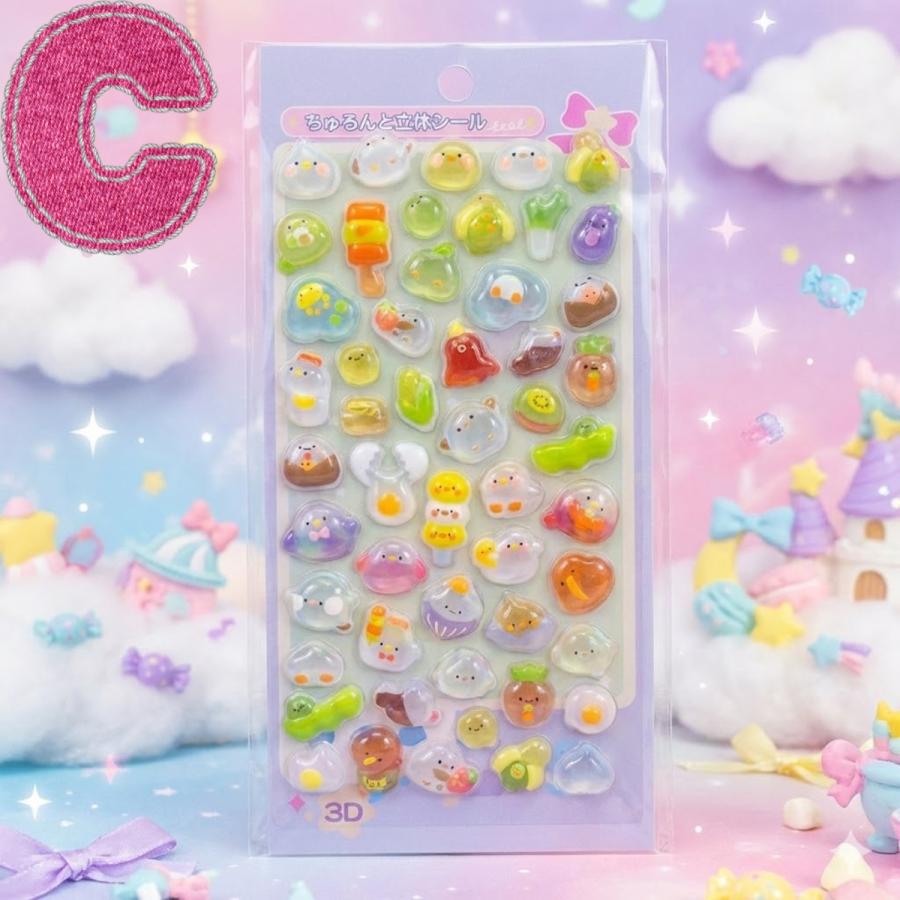 ヒロ・コーポレーション ぷくぷくシール ちゅるんと立体シール 6種