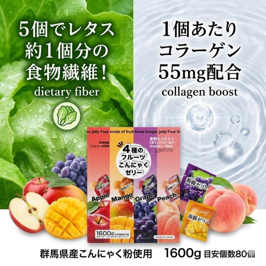 コストコ（Costco） こんにゃくゼリー 4種のフルーツ 60個 国産 群馬県