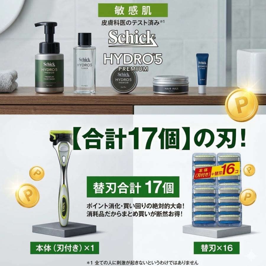 シック ハイドロプレミアム ハイドロ5 プレミアム 敏感肌用 替刃12個 5
