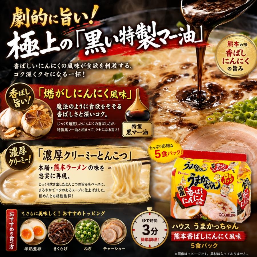 ハウス食品 うまかっちゃん 熊本 香ばしにんにく5食パック 九州の味