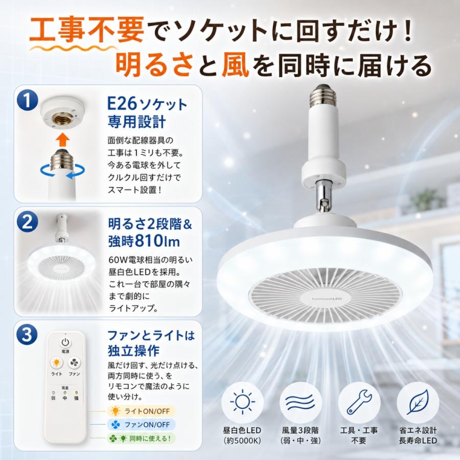 DOSHISHA（ドウシシャ） サーキュライト ルミナス LEDファン付き照明