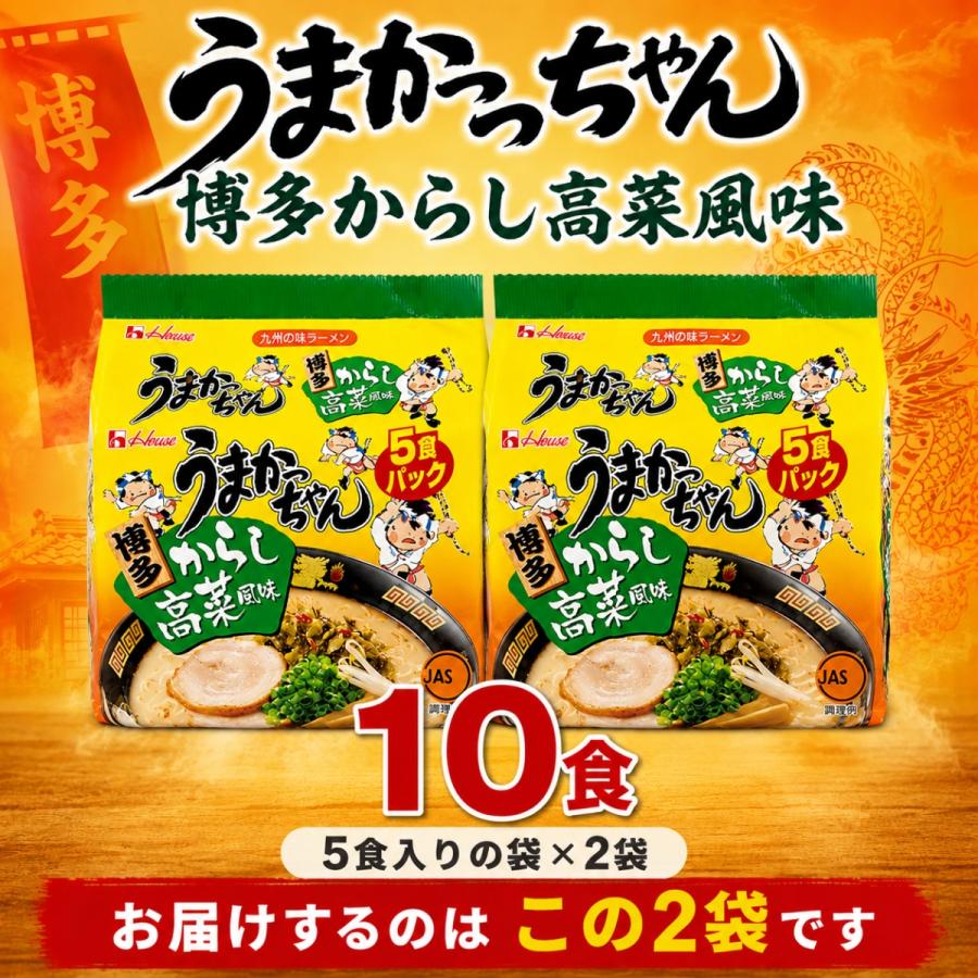ハウス食品 うまかっちゃん 博多 からし高菜風味 10食 5食入り2袋