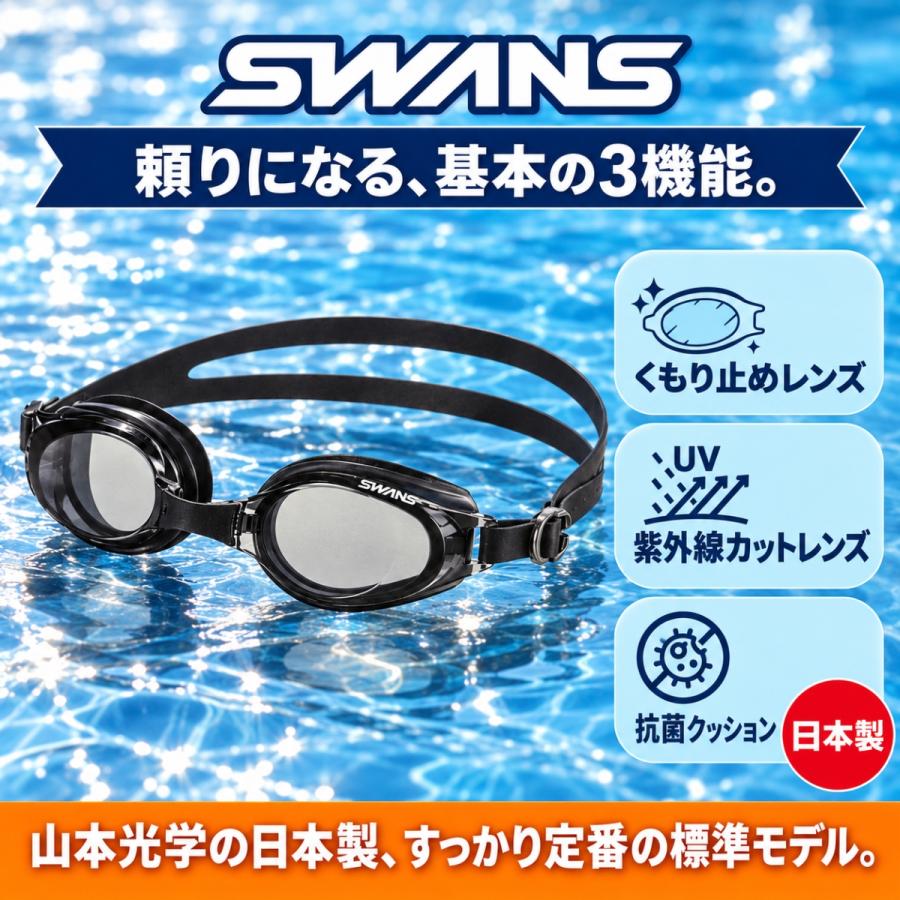SWANS（スワンズ） ゴーグル 大人用 水中メガネ 1本 スイミング曇り