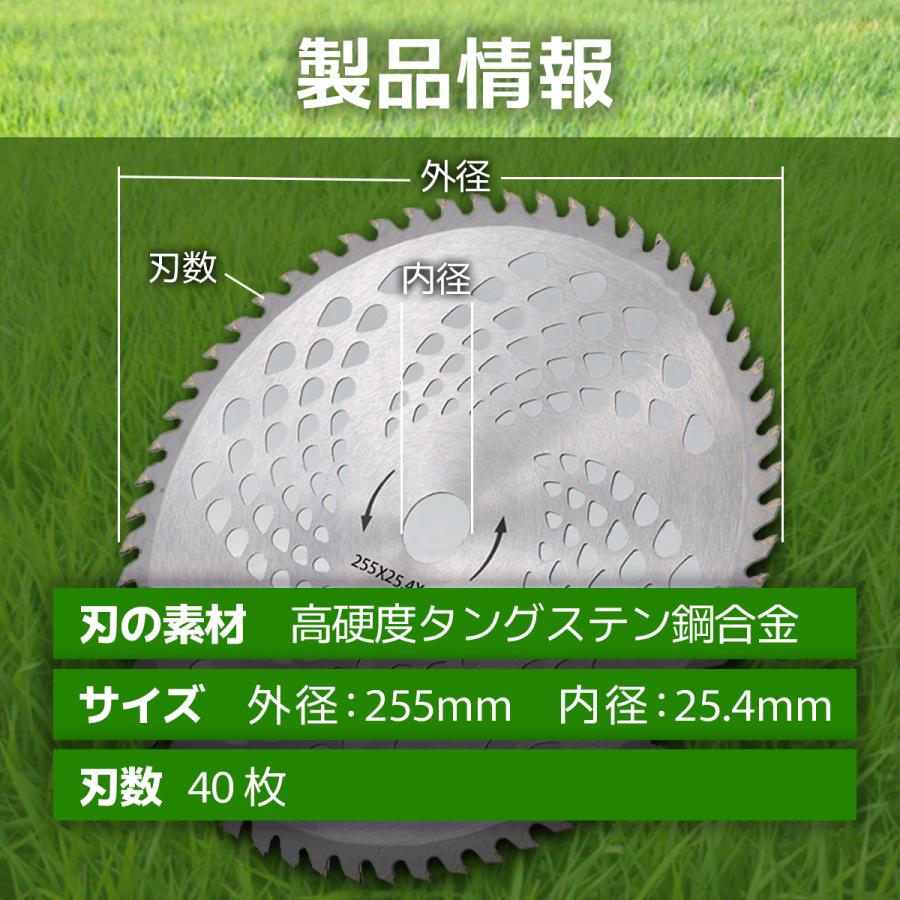 チップソー 替刃 刃 草刈機 255mm 10枚セット 40枚刃 草刈り機の刃 刈
