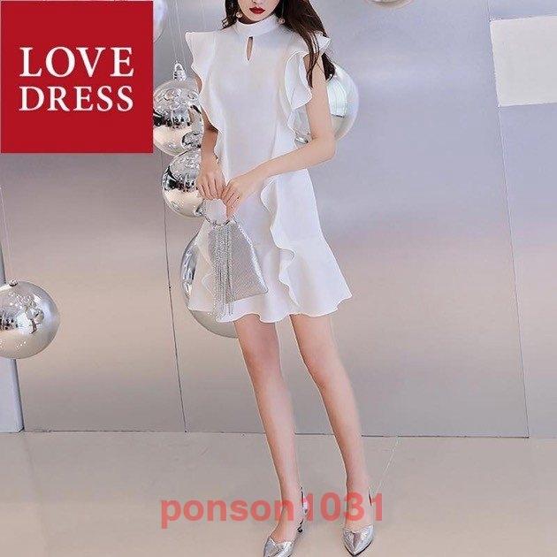 パーティードレスレディース結婚式二次会ワンピースドレス大人女子フレア袖リボン付ミニ肌見せフリル パーティドレス Pon 3025hromv パーティー ドレスレディース結婚式二次会ワンピースドレス大人女子フレア袖リボン付ミニ肌見せフリル Pon 3025hromv パーティードレス