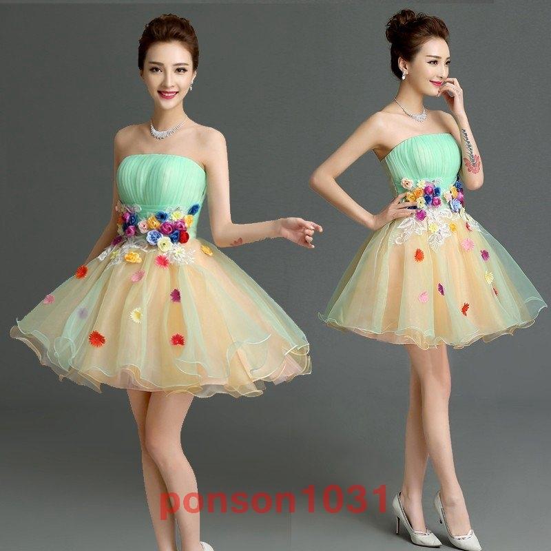 世界的に 豪華カラードレス ウェディングドレス 花嫁ミニドレス 高級ドレス 可愛い花 ウエディングドレス 極めて豪華 可愛い姫系 カラードレス サイズ S Www Oroagri Eu