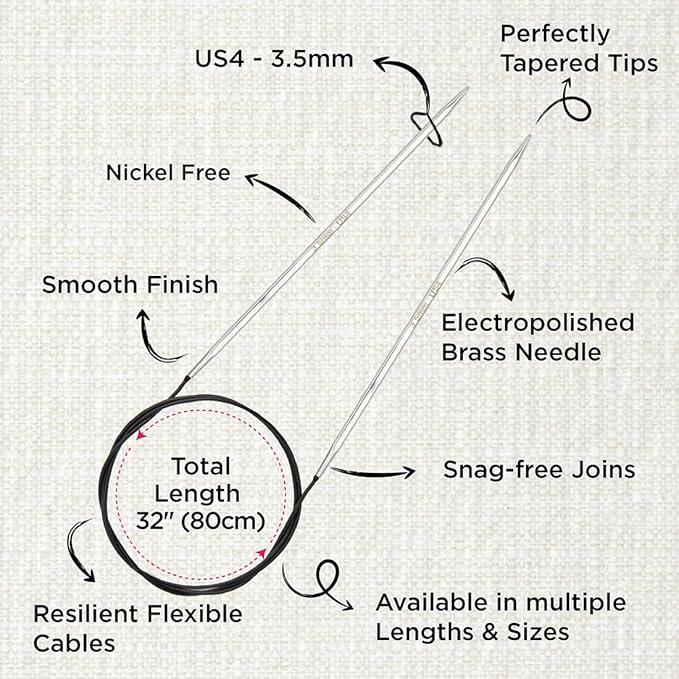輪針 80cm 3.5mm ニットプロ knitpro ノヴァキュービックス NOVA